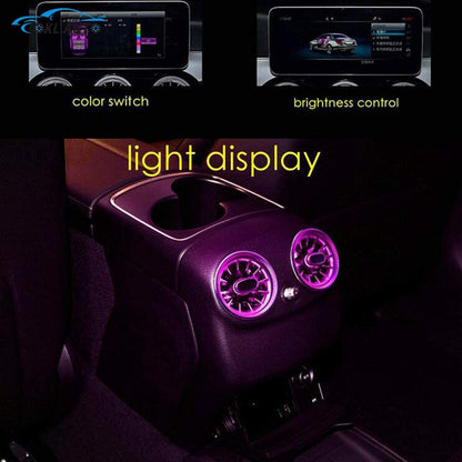7pcs LED Turbine Air Vent Ambient Light Kit Replacement 64 Colors for Benz C Class C63 C180 C260 C300 C400 W205 2019-2021year (19-21 W205 with 64 Colors)
