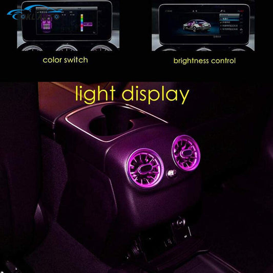 7pcs LED Turbine Air Vent Ambient Light Kit Replacement 64 Colors for Benz C Class C63 C180 C260 C300 C400 W205 2019-2021year (19-21 W205 with 64 Colors)