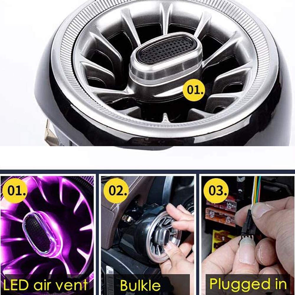 7pcs LED Turbine Air Vent Ambient Light Kit Replacement 64 Colors for Benz C Class C63 C180 C260 C300 C400 W205 2019-2021year (19-21 W205 with 64 Colors)