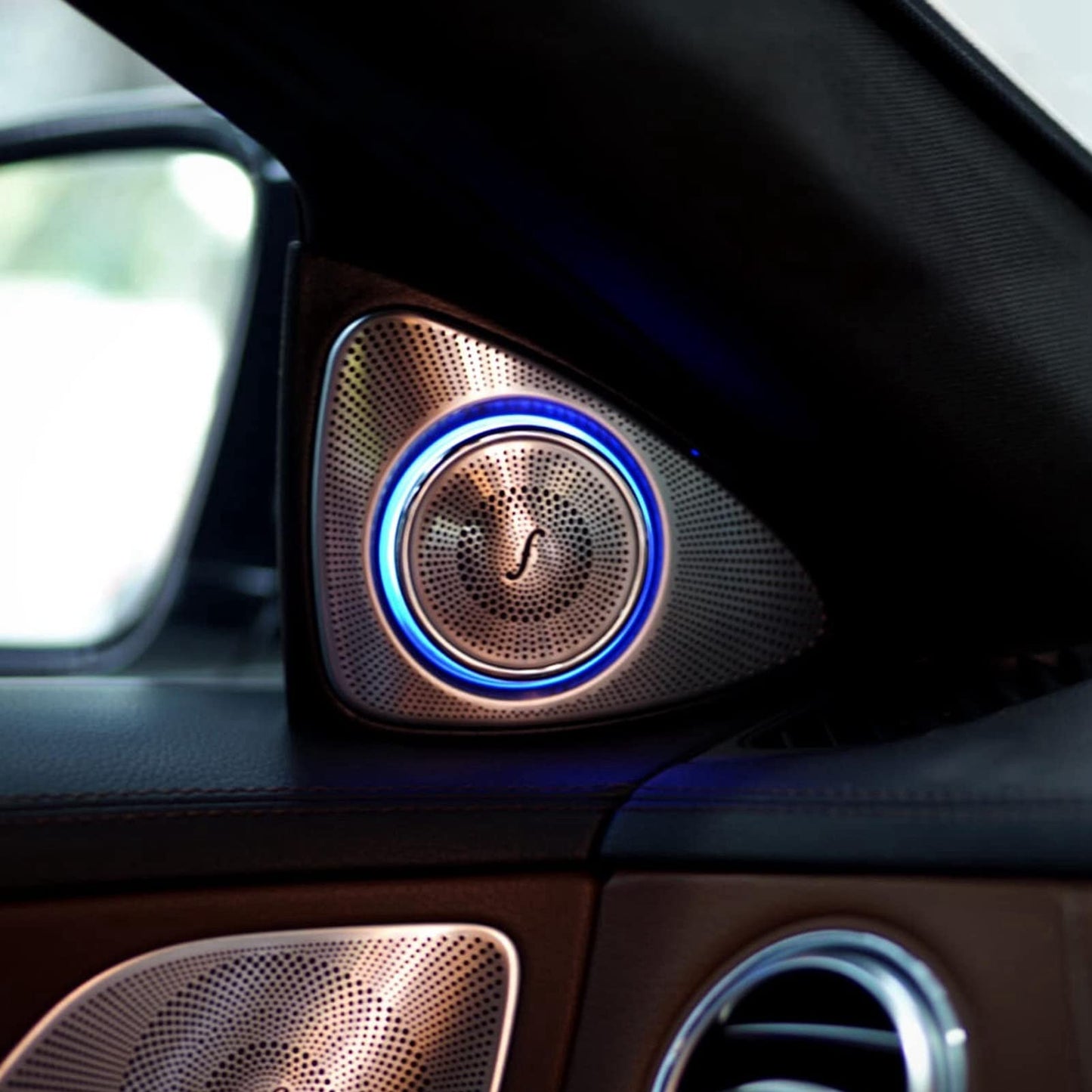 Car Audio Tweeters with LED Ambient Lighting Kit 7 Color 3D Rotating Tweeter Replacement for ? S-Class W222 Pre-Facelift 2014-2017