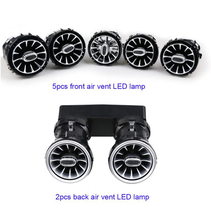 7pcs LED Turbine Air Vent Ambient Light Kit Replacement 64 Colors for Benz C Class C63 C180 C260 C300 C400 W205 2019-2021year (19-21 W205 with 64 Colors)