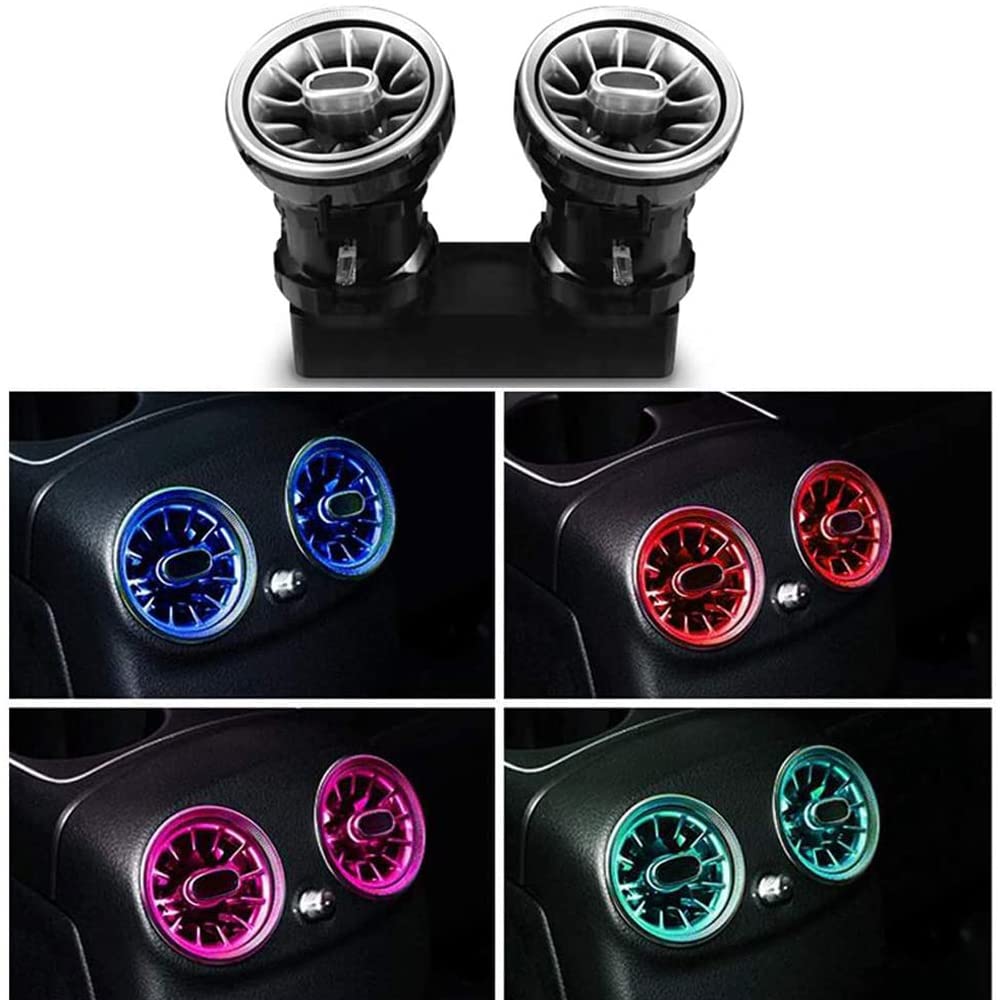 7pcs LED Turbine Air Vent Ambient Light Kit Replacement 64 Colors for Benz C Class C63 C180 C260 C300 C400 W205 2019-2021year (19-21 W205 with 64 Colors)