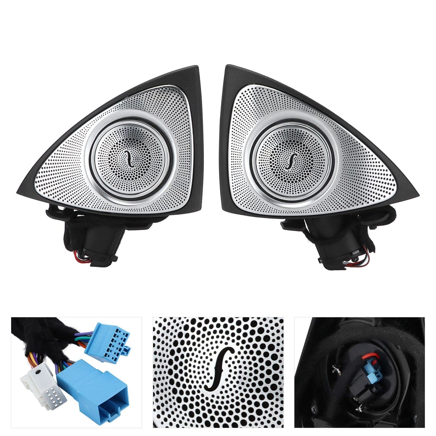 Car Audio Tweeters with LED Ambient Lighting Kit 7 Color 3D Rotating Tweeter Replacement for ? S-Class W222 Pre-Facelift 2014-2017