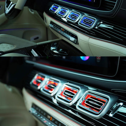 4pcs Set Air Vent LED Ambient Light Kit 64 Colors Replacement for Benz W167 GLS and GLE 2020-2025year (Interior led Light 64 Colors)