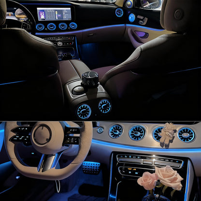 W213 Air Vent LED Ambient Light, 64 Colors Sync, 8 pcs/Set, Fits for 2017-2022 Mercedes Benz E200/E250/E300/E350/E400/E450/E53/E63 E-Class, NOT for 2 Door Coupe
