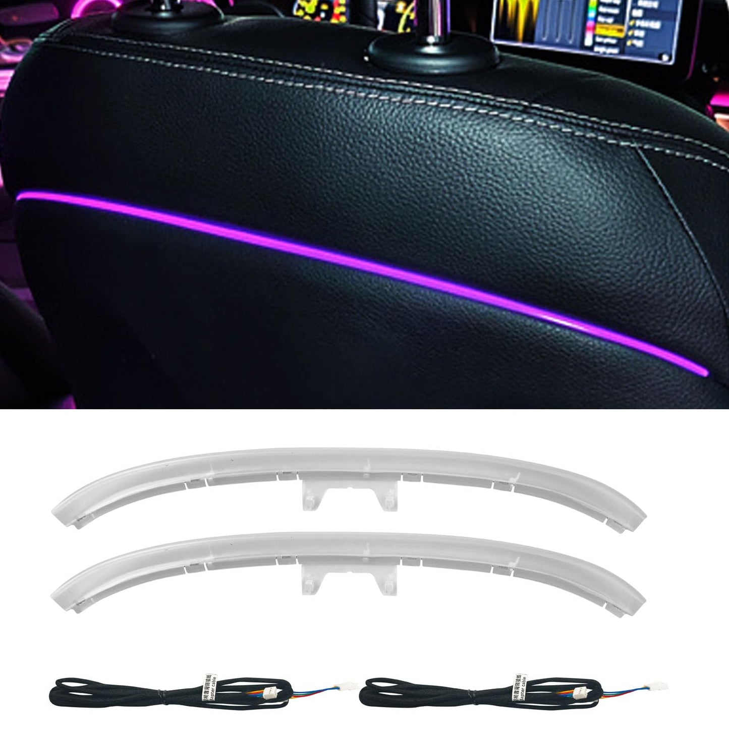 Full Package 7 Sets Interior Ambient LED Light Kit 64 Colors Replacement for Benz C Class W205 C200 C260 C300 C400 2015-2021year