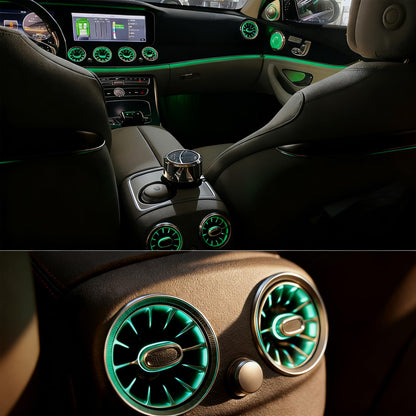 W213 Air Vent LED Ambient Light, 64 Colors Sync, 8 pcs/Set, Fits for 2017-2022 Mercedes Benz E200/E250/E300/E350/E400/E450/E53/E63 E-Class, NOT for 2 Door Coupe