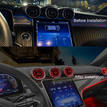 7pcs Turbine Air Vent LED Ambient Light Kit 64 Colors Replacement for Benz GLC Class X254 2023-2024year