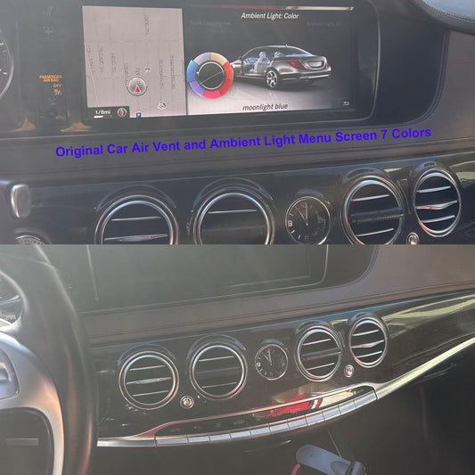 8pcs W222 Accessories LED Air Vent Ambient Lights 7 Colors Kit Replacement for Benz S Class W222 S400 S450 S500 S550 S560 S580 S600 S63 S65 NOT for Coupe 2 Doors (7 Colors [2014-2017])