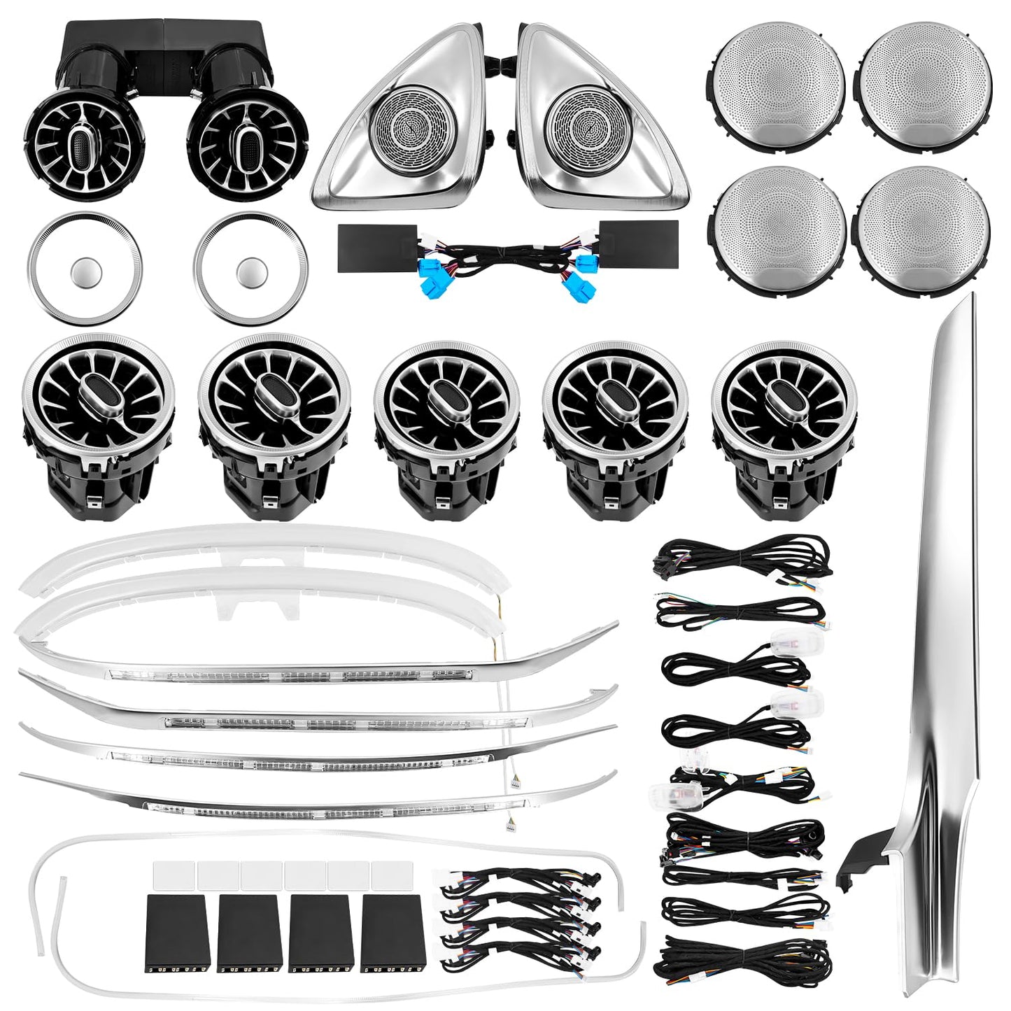 VANPERT Ambient Lighting Kit 64 Colors Compatible with Mercedes-Benz GLC X253 2015-2022 Without OBD Tool