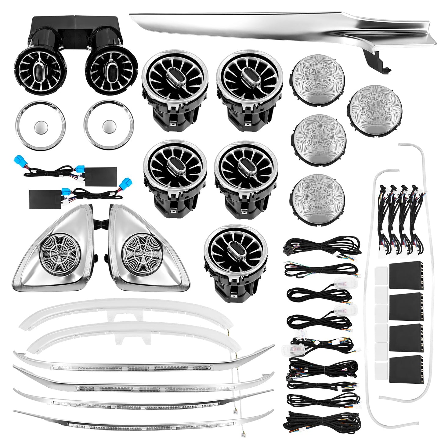 VANPERT Ambient Lighting Kit 64 Colors Compatible with Mercedes-Benz GLC X253 2015-2022 Without OBD Tool