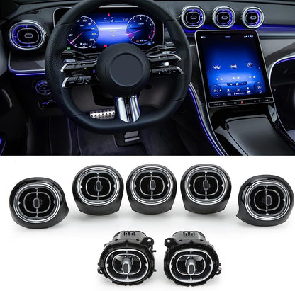 7pcs Turbine Air Vent LED Ambient Light Kit 64 Colors Replacement for Benz GLC Class X254 2023-2024year